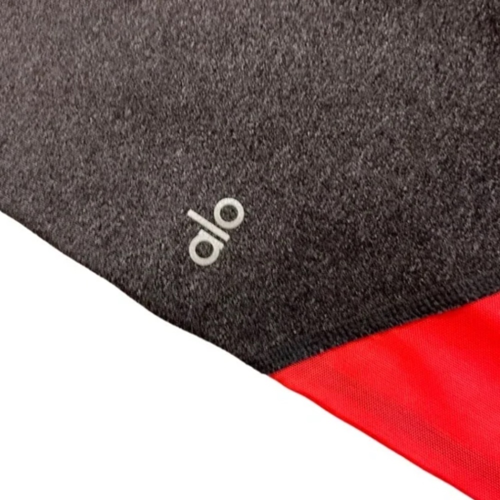 Alo Yoga Sheila Color Block Leggings Gray Black Coral Mesh Medium - Picture 14 of 15